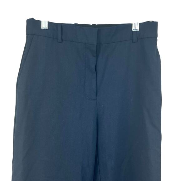 Babaton Navy Blue Wide Leg Trouser Pants Size 4 Cropped Wool Blend - Picture 3 of 13